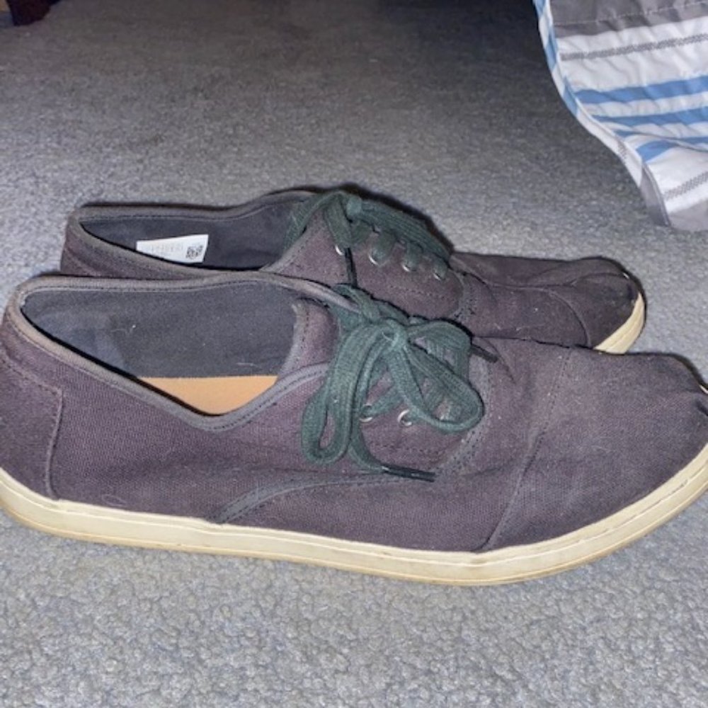 Black Toms Cordones Sneaker Size 10